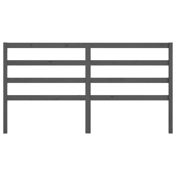 vidaXL Κεφαλάρι Κρεβατιού Γκρι 206 x 4 x 100 εκ. από Μασίφ Ξύλο Πεύκου