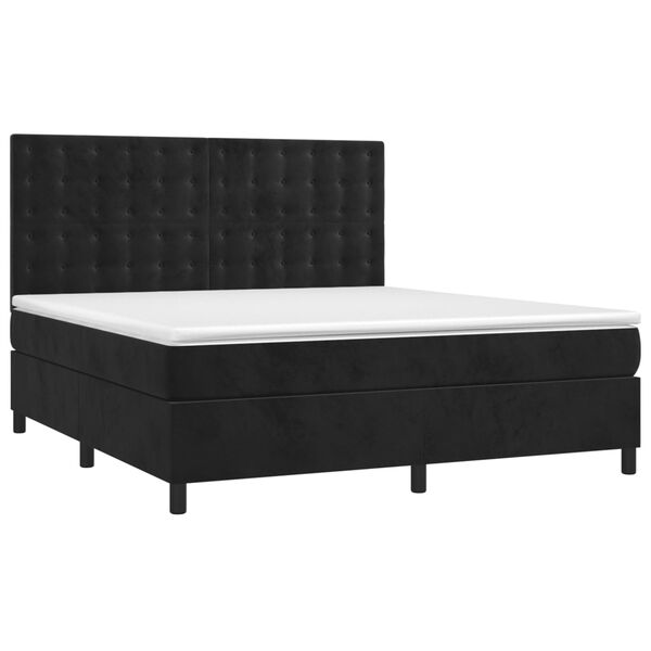 vidaXL &Kappa;&rho;&epsilon;&beta;ά&tau;&iota; Boxspring &mu;&epsilon; &Sigma;&tau;&rho;ώ&mu;&alpha; & LED &Mu;&alpha;ύ&rho;&omicron; 180x200 &epsilon;&kappa;. &Beta;&epsilon;&lambda;&omicron;ύ&delta;&iota;&nu;&omicron;