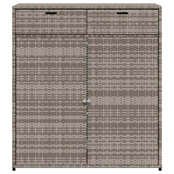 vidaXL Ντουλάπι Αποθήκευσης Κήπου Γκρι 105x55x113 εκ. Συνθετικό Ρατάν