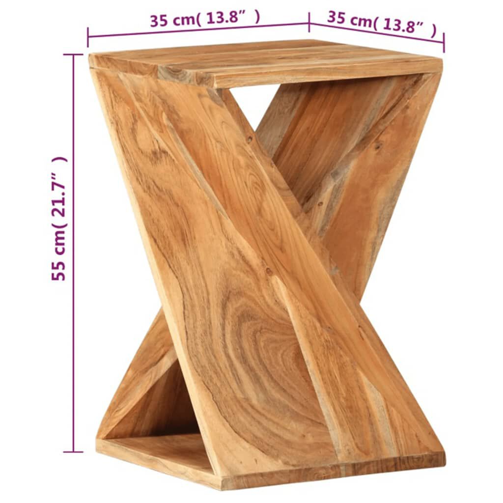 vidaXL Τραπεζάκι Βοηθητικό 35 x 35 x 55εκ. από Μασίφ Ξύλο Ακακίας