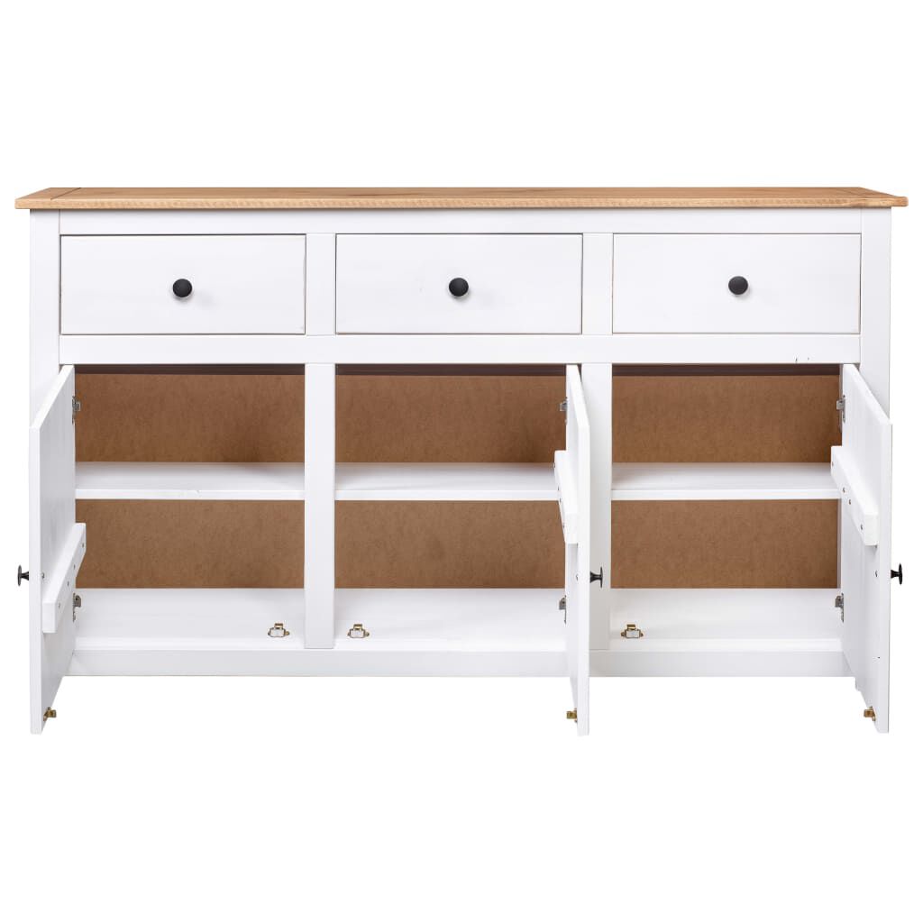 vidaXL Μπουφές Λευκός 135 x 40 x 80 εκ. από Ξύλο Πεύκου Σειρά Panama