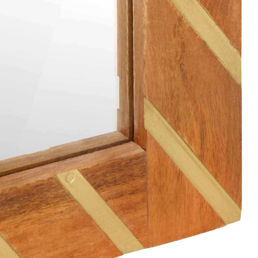 vidaXL Καθρέφτης Μπάνιου Καφέ 50x70x3 εκ. από Μασίφ Ξύλο Μάνγκο/Γυαλί
