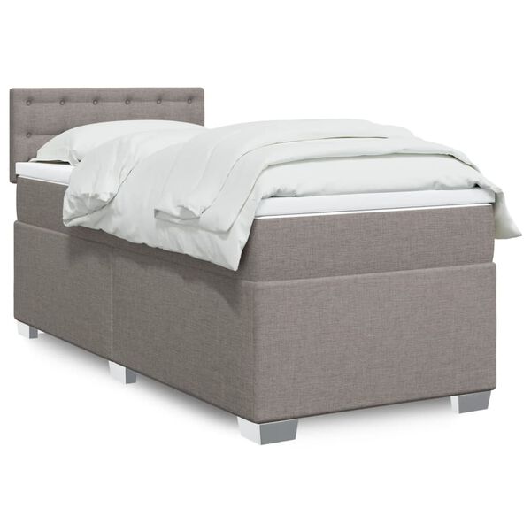 vidaXL &Kappa;&rho;&epsilon;&beta;ά&tau;&iota; Boxspring &mu;&epsilon; &Sigma;&tau;&rho;ώ&mu;&alpha; Taupe 90x200 &epsilon;&kappa;. &Upsilon;&phi;&alpha;&sigma;&mu;ά&tau;&iota;&nu;&omicron;