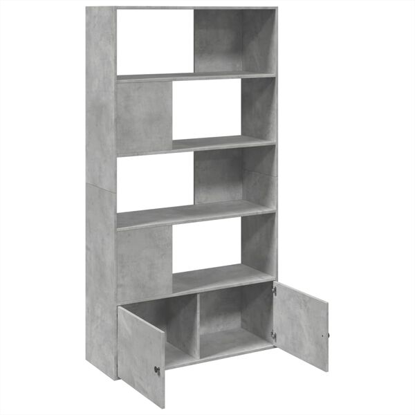vidaXL Βιβλιοθήκη Γκρι Σκυροδέματος 100x36x189 εκ. Επεξεργ. Ξύλο