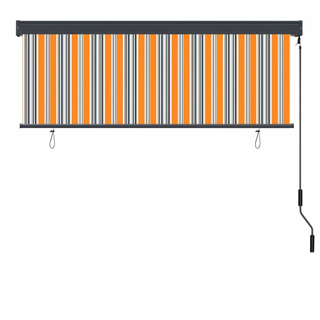 vidaXL Εξωτερικό ρολό Ριγέ Κίτρινο και μπλε 180 x 250 cm ύφασμα