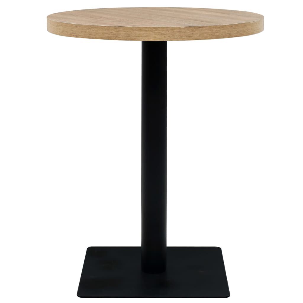 vidaXL Τραπέζι Bistro Στρογγυλό Χρώμα Δρυός 60 x 75 εκ. MDF / Ατσάλι