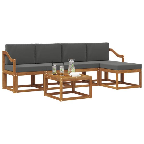 vidaXL &Sigma;&epsilon;&iota;&rho;ά &Kappa;&alpha;&nu;&alpha;&pi;έ &Epsilon;&xi;&omega;&tau;&epsilon;&rho;&iota;&kappa;&omicron;ύ &mu;&epsilon; &mu;&alpha;&xi;&iota;&lambda;ά&rho;&iota; 6 pcs &Phi;&upsilon;&sigma;&iota;&kappa;ό &kappa;&alpha;&iota; &Alpha;&nu;&theta;&rho;&alpha;&kappa;ί