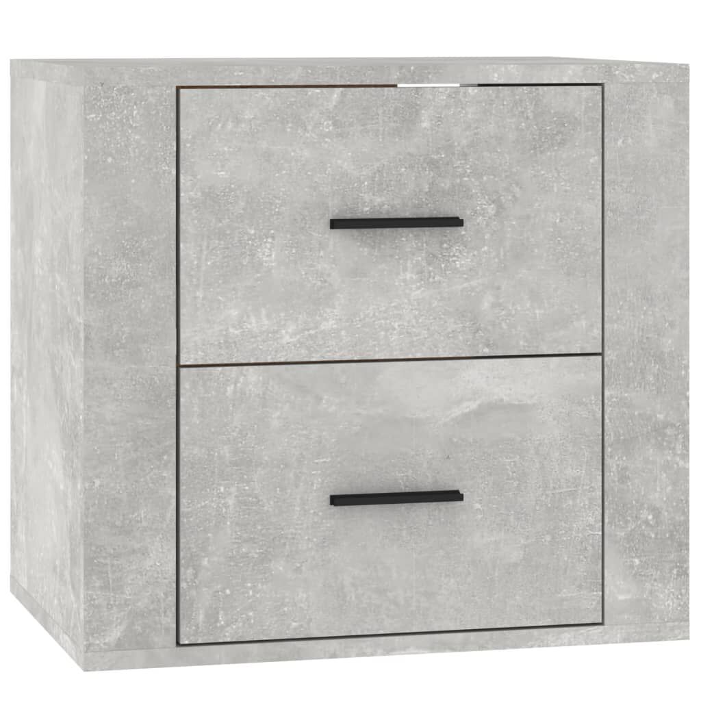 vidaXL Κομοδίνο Επιτοίχιο Γκρι Σκυροδέματος 50x36x47 εκ.