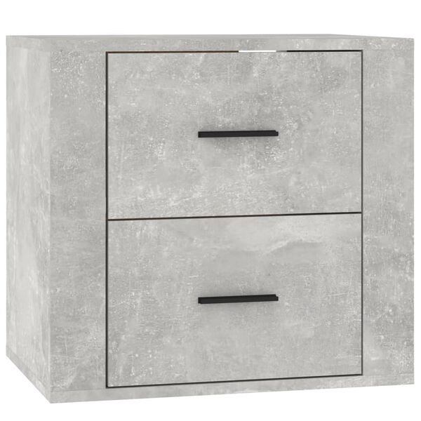 vidaXL Κομοδίνο Επιτοίχιο Γκρι Σκυροδέματος 50x36x47 εκ.