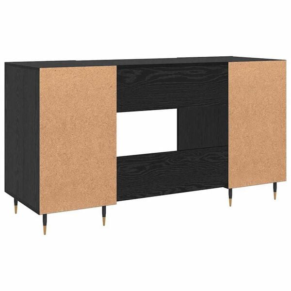 vidaXL Γραφείο με ράφι Μαύρη δρυς 140 x 50 x 75 εκ. Επεξεργασμένο ξύλο