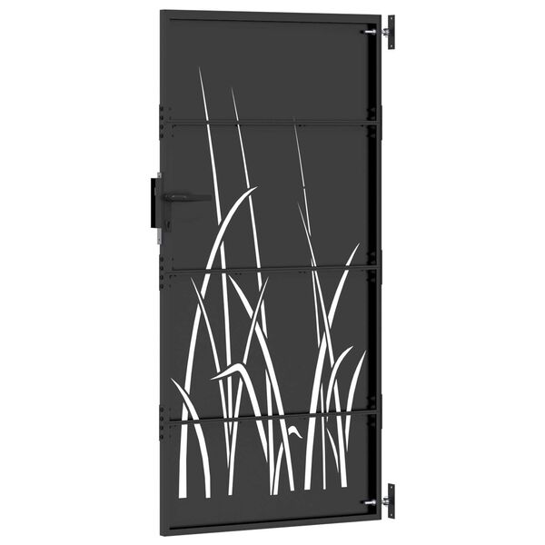 vidaXL Πύλη Κήπου Μαύρο 105 x 200 cm Ατσάλι με Επικάλυψη Πούδρας