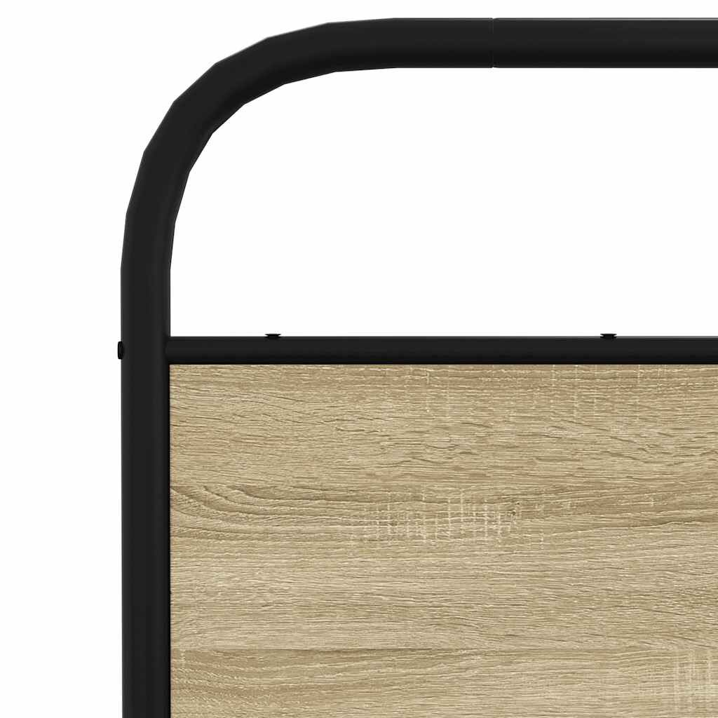 vidaXL Σκελετός Κρεβ. Χωρίς Στρώμα Sonoma Δρυς 140x200 εκ. Μεταλλικό