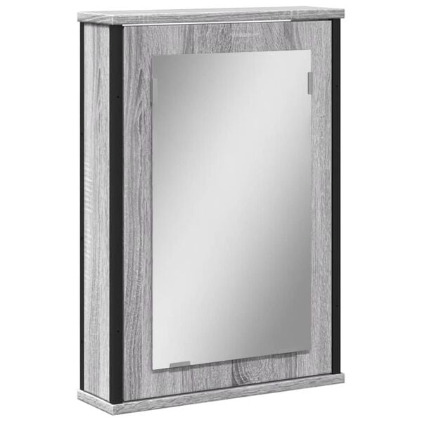 vidaXL Καθρέφτης Μπάνιου Ντουλάπι Γκρι Sonoma 42x12x60 εκ Επεξ. Ξύλο