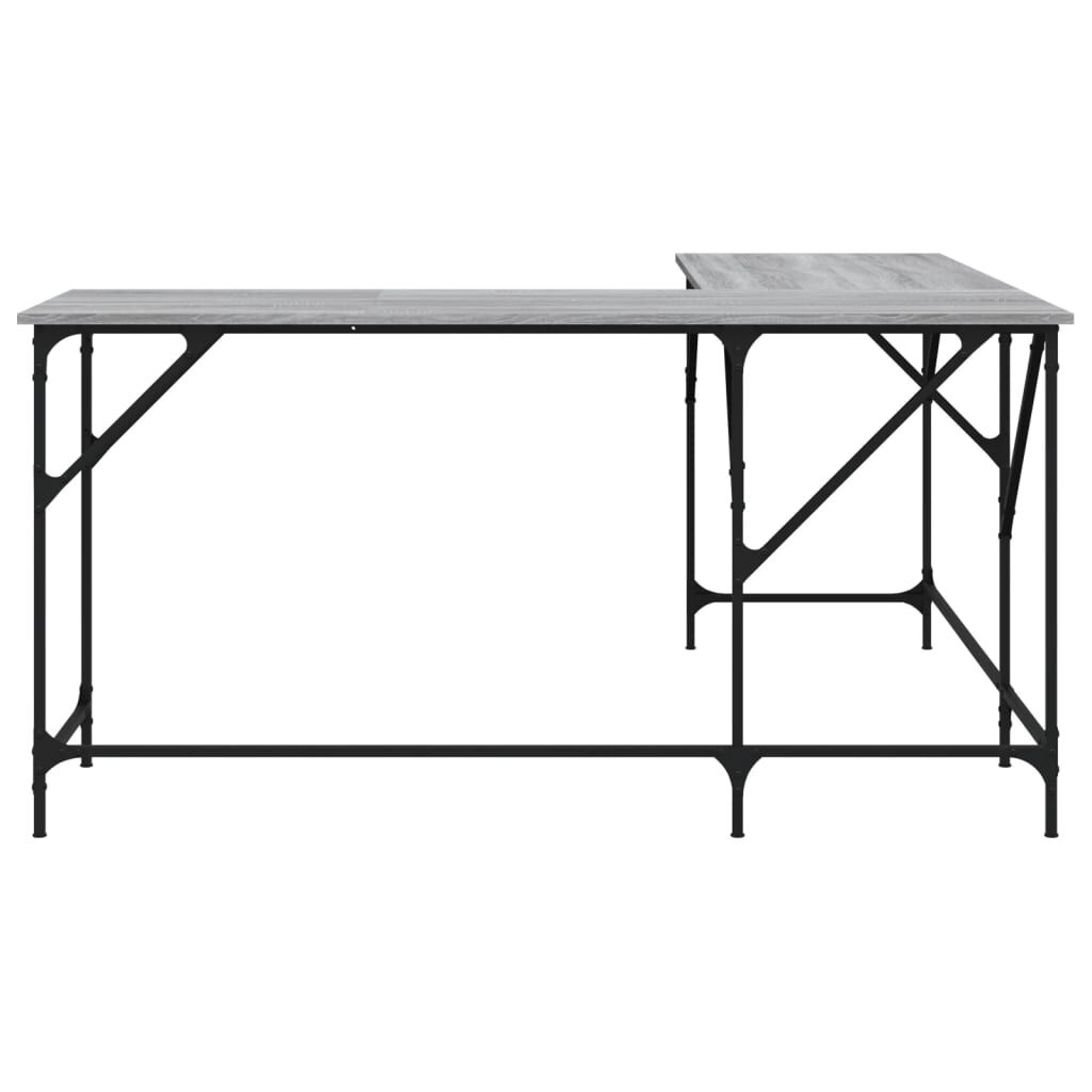 vidaXL Γραφείο Γκρι Sonoma 149x149x75 εκ. από Επεξεργασμένο Ξύλο