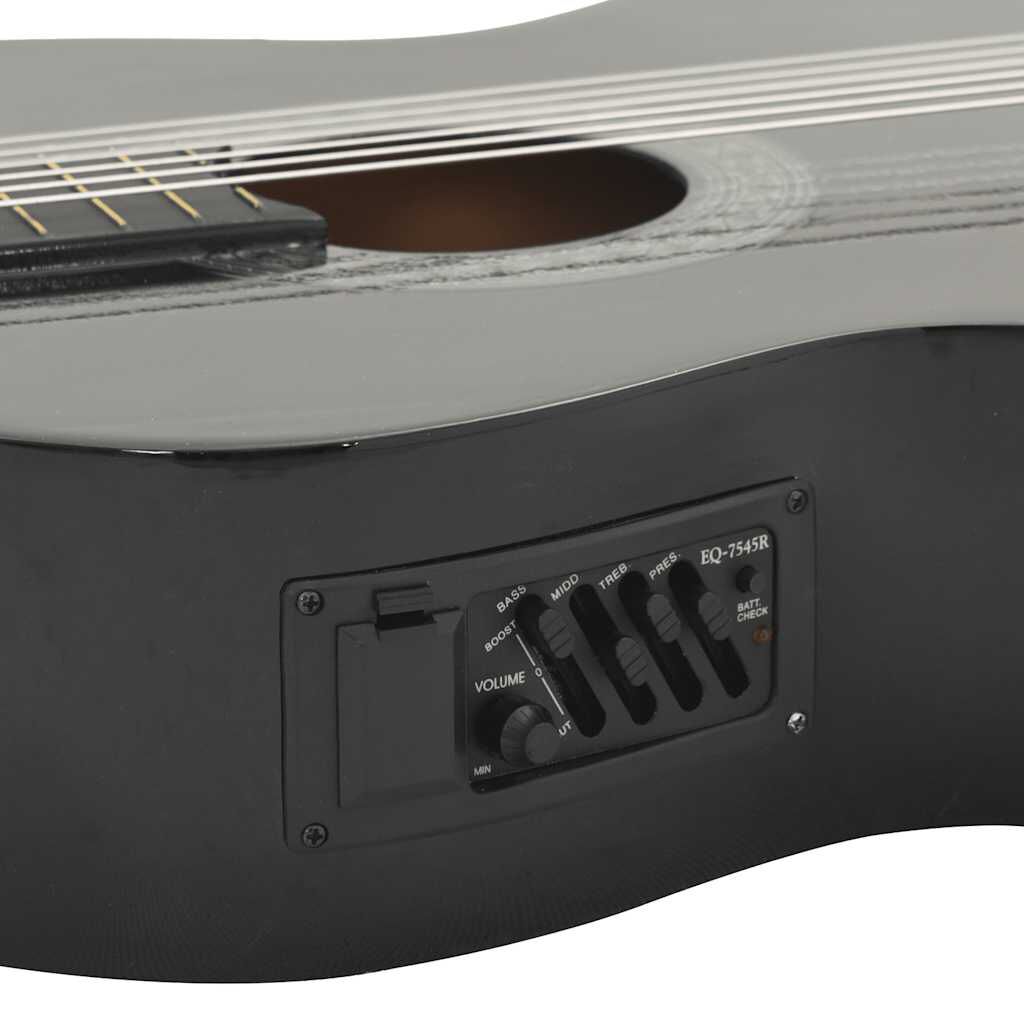 vidaXL Κιθάρα Western Classical Cutaway Μαύρη με Ισοσταθμιτή 6 Χορδές
