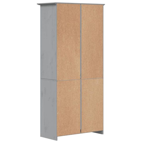 vidaXL Βιβλιοθήκη BODO 5 Επ. Γκρι 82x40x173 εκ. από Μασίφ Ξύλο Πεύκου
