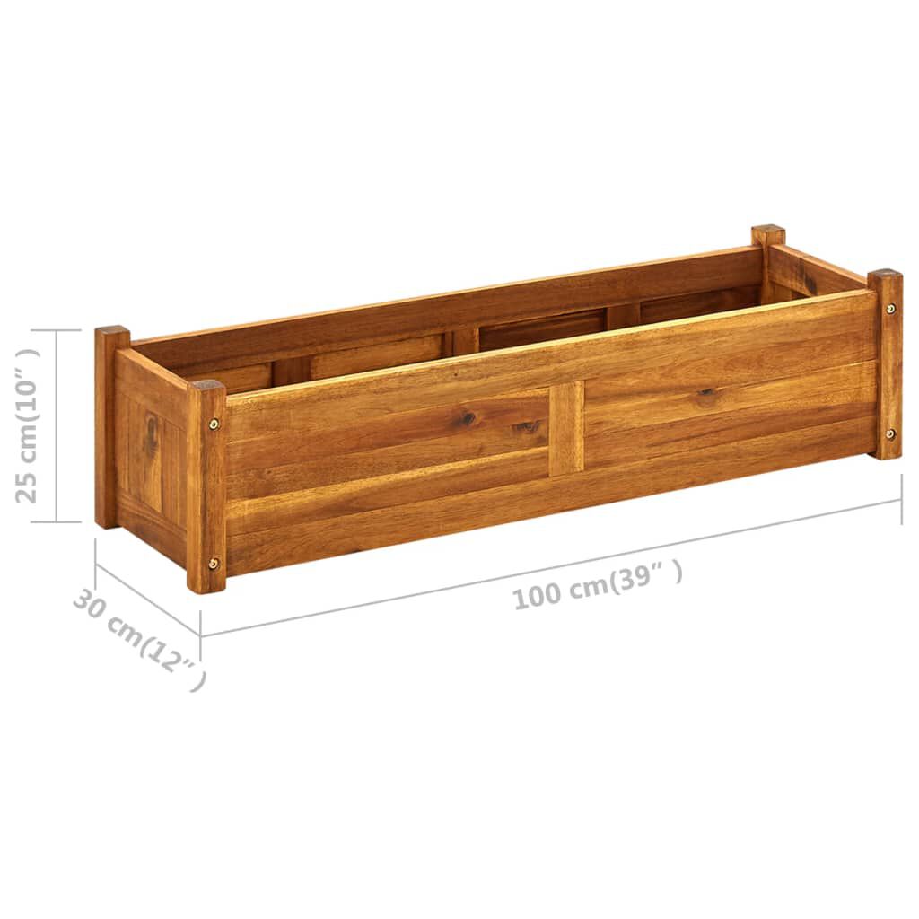 vidaXL Ζαρντινιέρα Υπερυψωμένη 100 x 30 x 25 εκ. από Ξύλο Ακακίας