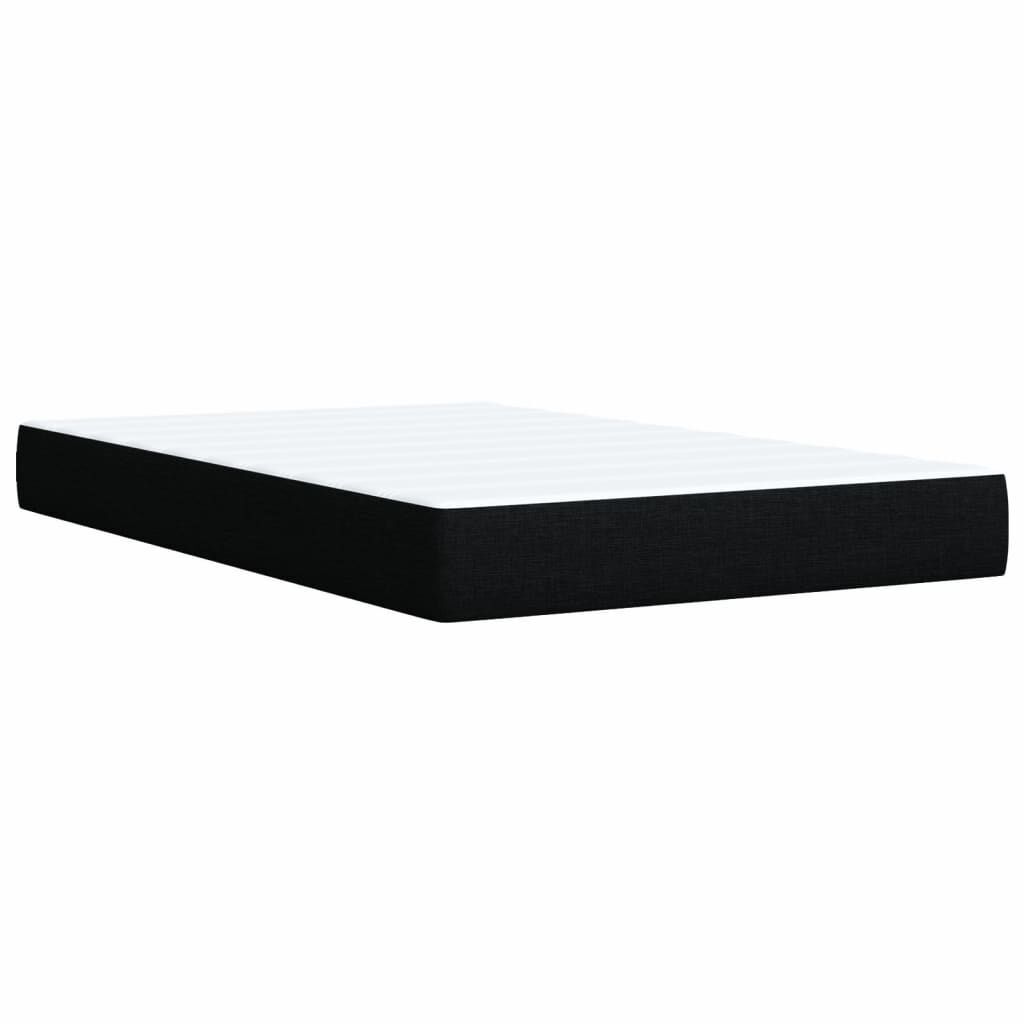 vidaXL Κρεβάτι Boxspring με Στρώμα Μαύρο 100 x 200 εκ. Υφασμάτινο