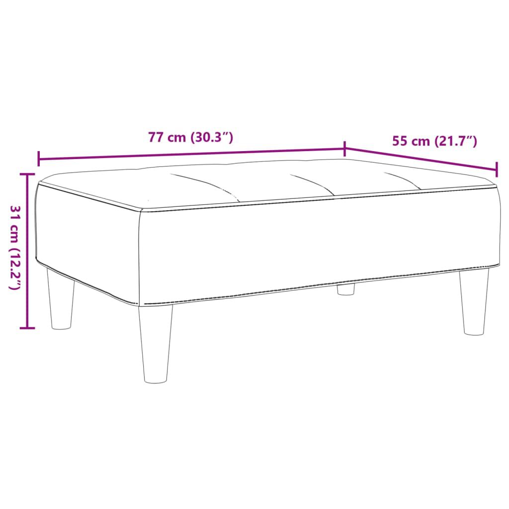 vidaXL Υποπόδιο Μαύρο 77x55x31 εκ. Υφασμάτινο