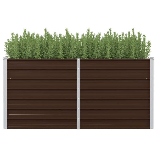 vidaXL Ζαρντινιέρα Ψηλή Καφέ 160 x 80 x 77 εκ. από Γαλβανισμένο Χάλυβα