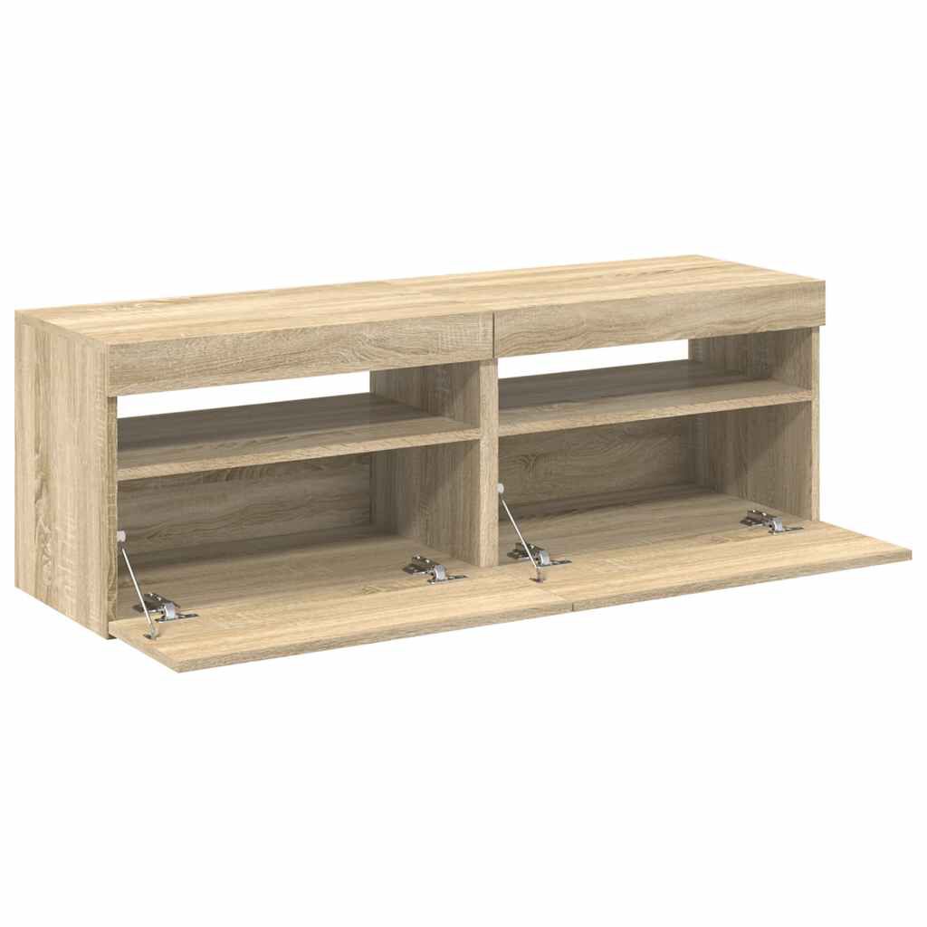 vidaXL Έπιπλα Τηλεόρασης με LED 2 τεμ. Sonoma Δρυς 60 x 35 x 40 εκ.