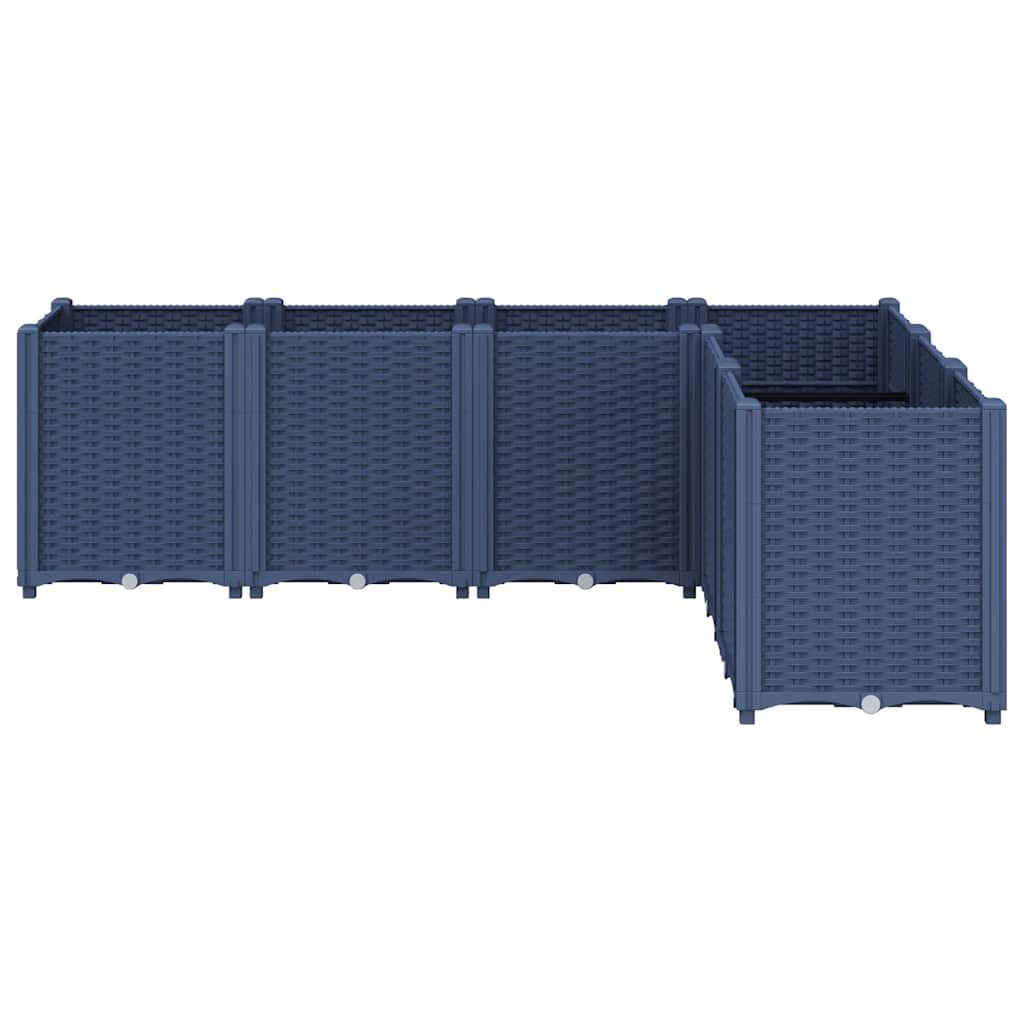 vidaXL Ζαρντινιέρα Κήπου Μπλε Γκρι 160x120x53 εκ. Πολυπροπυλένιο