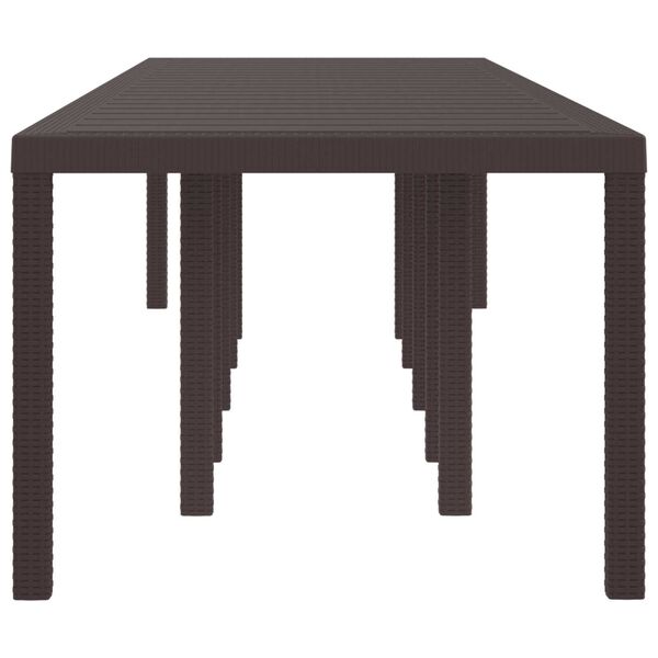 vidaXL Τραπέζι Κήπου Καφέ 350x100x73 εκ. Πολυ Ράτταν
