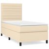 vidaXL Κρεβάτι Boxspring με Στρώμα Κρεμ 100 x 200 εκ. Υφασμάτινο