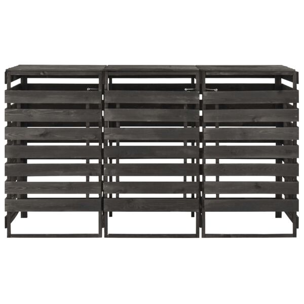 vidaXL Πλαίσιο Τριπλό για Κάδους 210x75x121 εκ. Βαμμένο Μασίφ Πεύκο