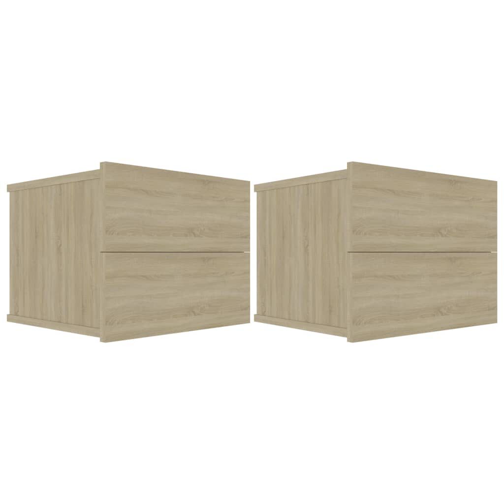 vidaXL Κομοδίνα 2 τεμ. Sonoma Δρυς 40 x 30 x 30 εκ. από Επεξ. Ξύλο