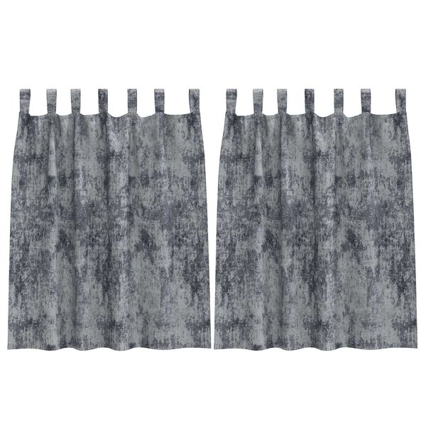 vidaXL Κουρτίνα με κουρτίνες 2 pcs Ασημί Γκρι 140 x 140 cm Βελούδο