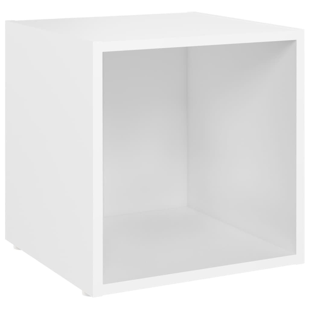vidaXL Έπιπλα Τηλεόρασης 2 τεμ. Λευκά 37 x 35 x 37 εκ. από Επεξ. Ξύλο