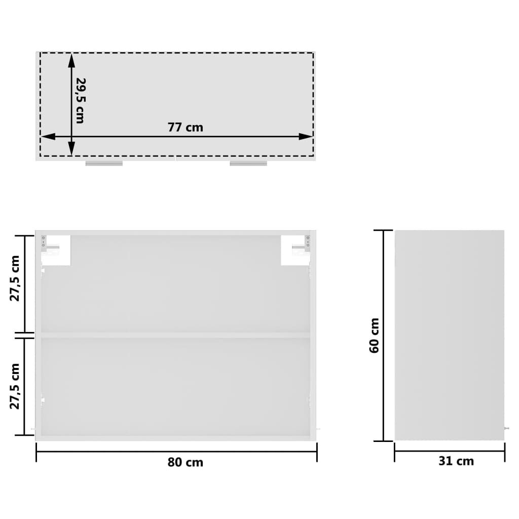 vidaXL Ντουλάπι Κρεμαστό με Τζάμι Lyon Λευκό 80x31x60εκ. από