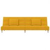 vidaXL Καναπές Κρεβάτι Διθέσιος Κίτρινος Υφασμάτινος με Δύο Μαξιλάρια