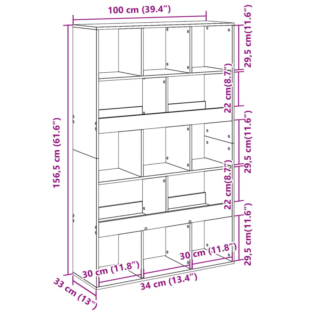 vidaXL Βιβλιοθήκη Λευκή 100x33x156,5 εκ. από Επεξεργασμένο Ξύλο