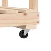 vidaXL Ξυλοθήκη με Τροχούς Μαύρη 76,5x40x108 εκ. Μασίφ Ξύλο Πεύκου