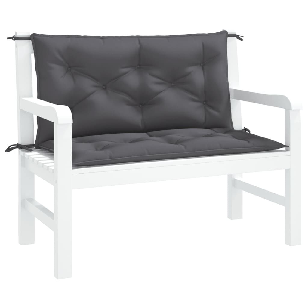 vidaXL Μαξιλάρια Πάγκου Κήπου 2 τεμ. Ανθρακί 100x50x7cm Ύφασμα Oxford