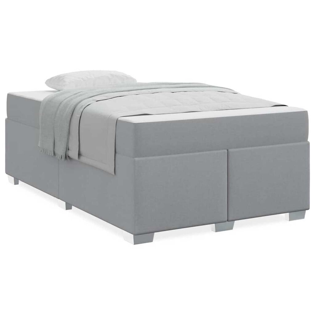 vidaXL Σκελετός Κρεβατιού Άλλο Ανοιχτό γκρι 120 x 190 cm ύφασμα