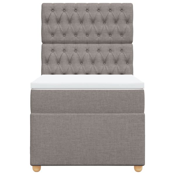 vidaXL &Kappa;&rho;&epsilon;&beta;ά&tau;&iota; Boxspring &mu;&epsilon; &Sigma;&tau;&rho;ώ&mu;&alpha; Taupe 90x200 &epsilon;&kappa;. &Upsilon;&phi;&alpha;&sigma;&mu;ά&tau;&iota;&nu;&omicron;