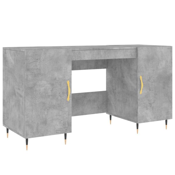 vidaXL Γραφείο Γκρι Σκυροδέματος 140 x 50 x 75 εκ. από Επεξεργ. Ξύλο