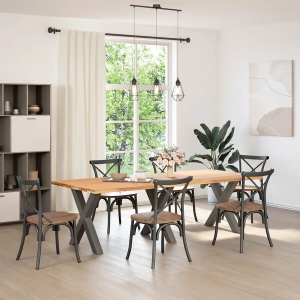 vidaXL Πόδια Τραπεζαρίας σε Σχήμα Χ 3 τεμ. Ανθρακί 70x(72-73) εκ. Ατσάλι