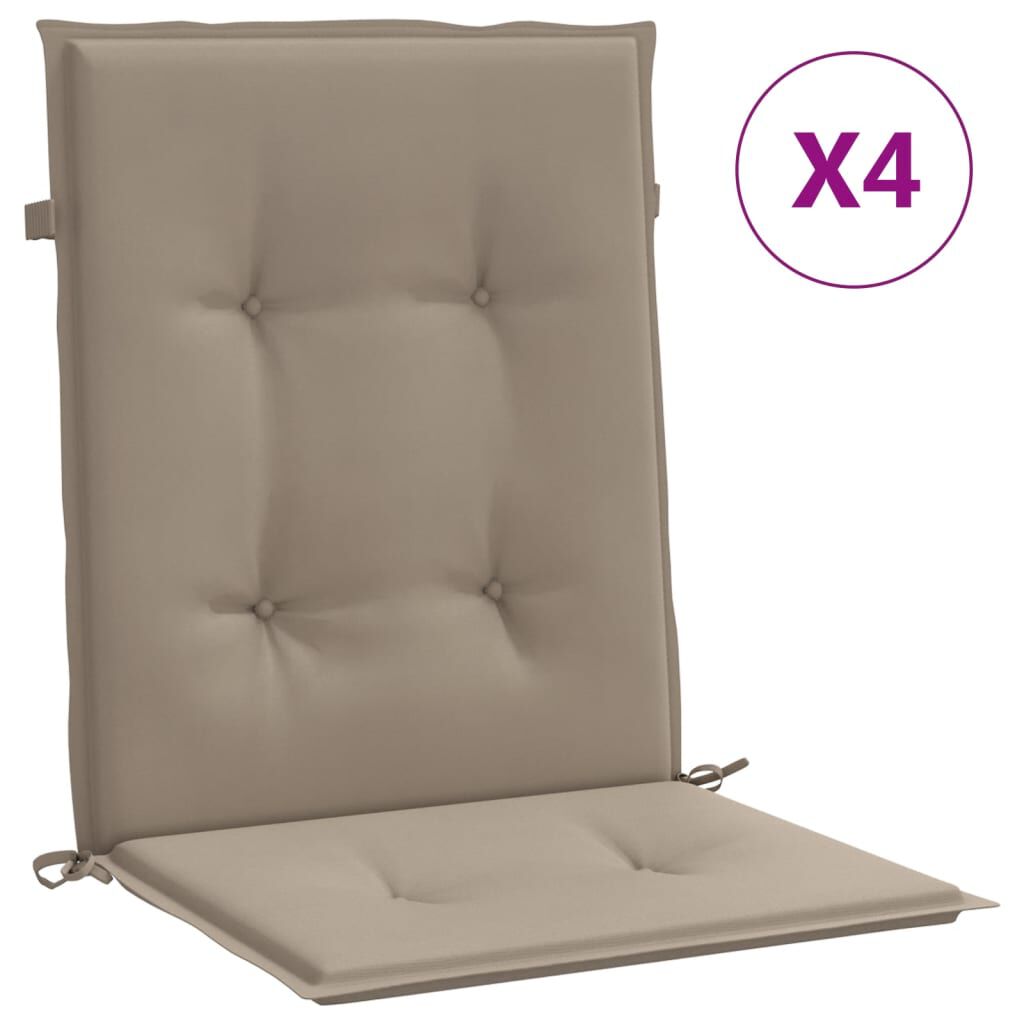 vidaXL Μαξιλάρια Καρέκλας Κήπου με Πλάτη 4 τεμ. Taupe 100x50x3 εκ.