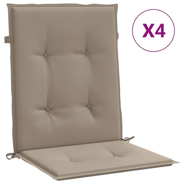 vidaXL Μαξιλάρια Καρέκλας Κήπου με Πλάτη 4 τεμ. Taupe 100x50x3 εκ.
