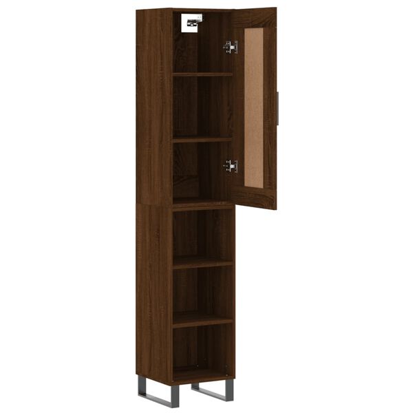vidaXL Ντουλάπι Καφέ Δρυς 34,5 x 34 x 180 εκ. από Επεξεργασμένο Ξύλο