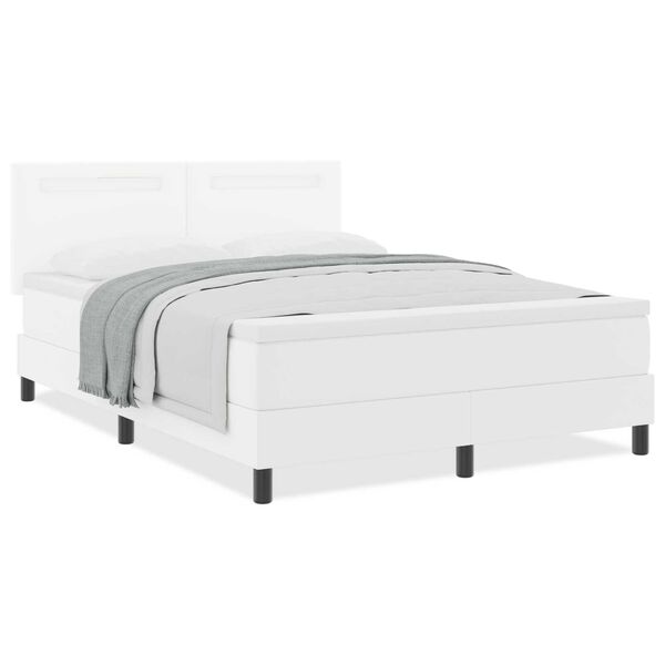 vidaXL Κρεβάτι με Στρώμα με στρώμα Λευκό 160 x 200 cm Τεχνητό δέρμα