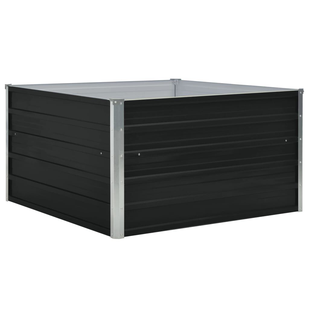vidaXL Ζαρντινιέρα Ψηλή Ανθρακί 100x100x45 εκ. Γαλβανισμένος Χάλυβας