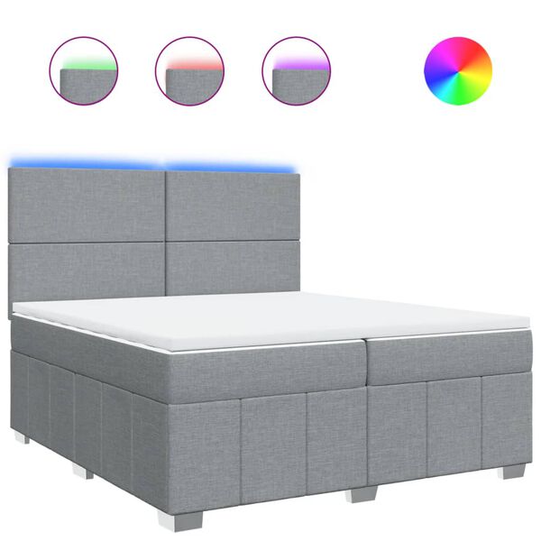 vidaXL &Kappa;&rho;&epsilon;&beta;ά&tau;&iota; Boxspring &mu;&epsilon; &Sigma;&tau;&rho;ώ&mu;&alpha; &Alpha;&nu;&omicron;&iota;&chi;&tau;ό &Gamma;&kappa;&rho;&iota; 200x200 &epsilon;&kappa;. &Upsilon;&phi;&alpha;&sigma;&mu;ά&tau;&iota;&nu;&omicron;