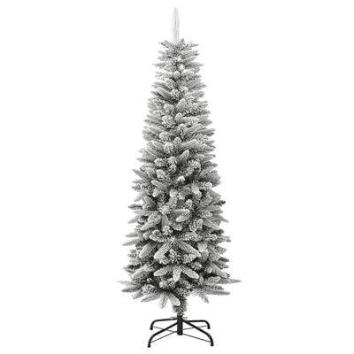 vidaXL Χριστουγεννιάτικο Δέντρο Τεχνητό Slim με Χιόνι 150 εκ. PVC & PE
