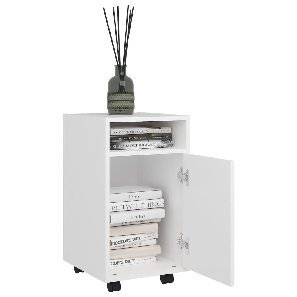 vidaXL Βοηθητικό Ντουλάπι με Τροχούς Λευκό 33x38x60 εκ. Επεξ. Ξύλο