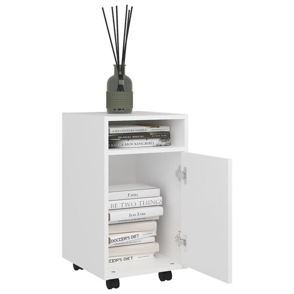 vidaXL Βοηθητικό Ντουλάπι με Τροχούς Λευκό 33x38x60 εκ. Επεξ. Ξύλο